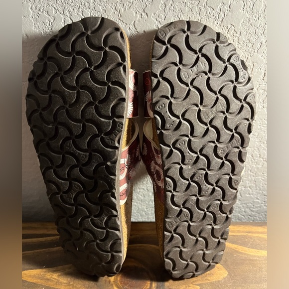 Birki's Birkenstock Sandals Size L5 EU36 230 Slip On Floral Print Brown Buckle - Picture 6 of 6